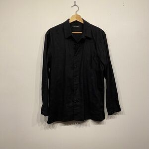 La Troupe Black Long Sleeve Button Down Shirt Size Small
